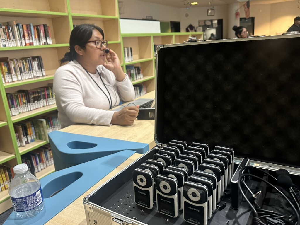 On-call interpreter with equipment